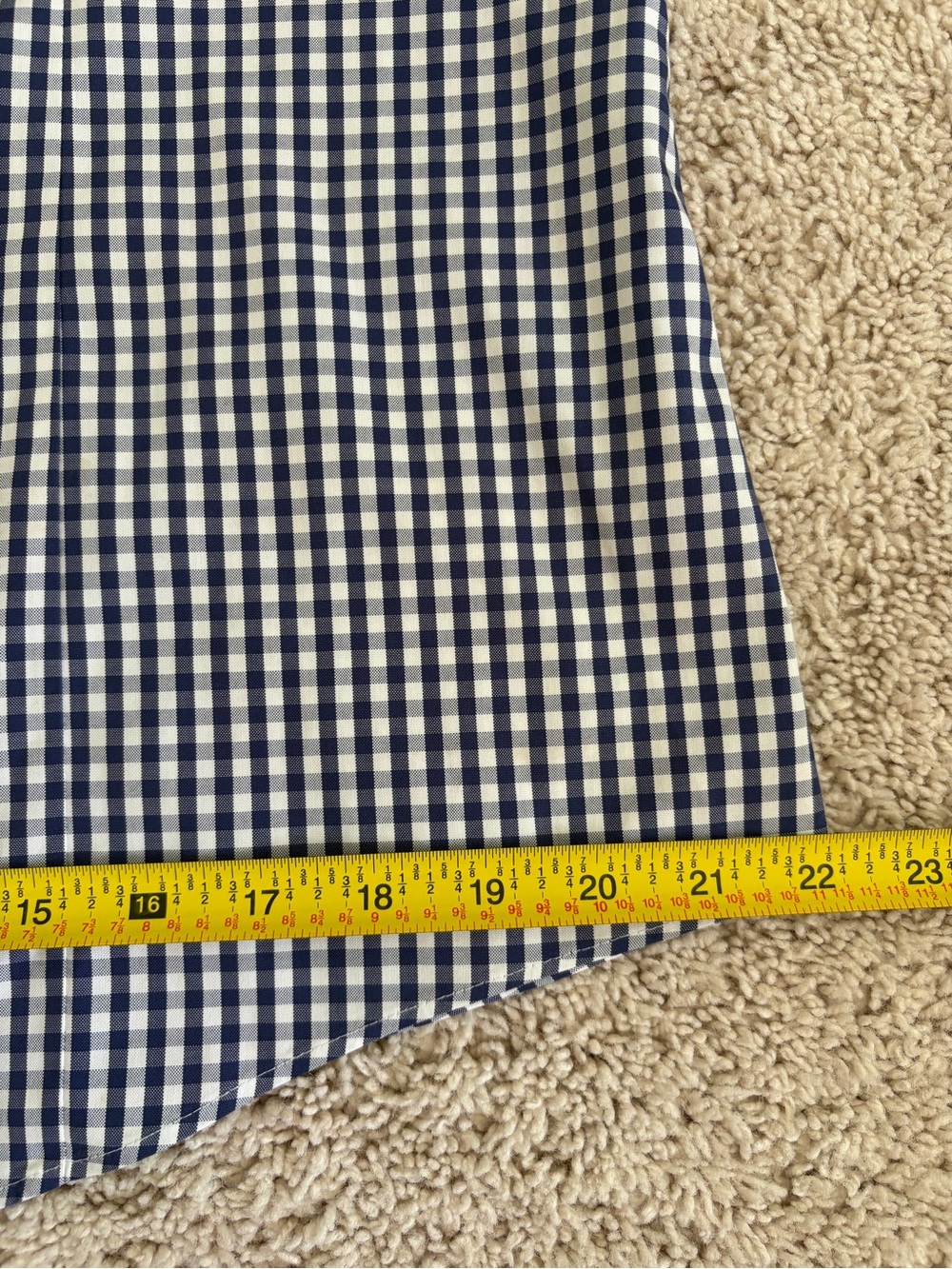 L.L. Bean Large Navy and White Gingham Shirt 100% Cotton - Picture 7 of 8